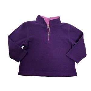 L.L.Bean Kids 2T Fleece Pullover Purple Quarter Zip Outdoor Sweater